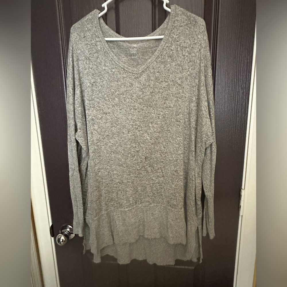 SO Oversized Tunic Top Heather Gray Size XL